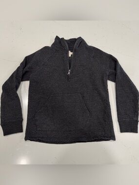 UGG Men's Charcoal Zip-Neck Sweater Pullover - Medium
